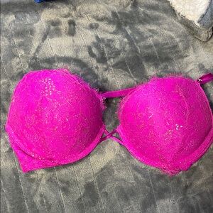 Victoria's Secret Hot Pink Lace Push-Up Bra